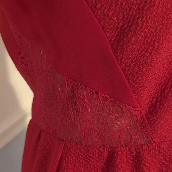 Gianni Bini red dress sheer neckline - stunning! Valentines!! - Picture 6 of 8